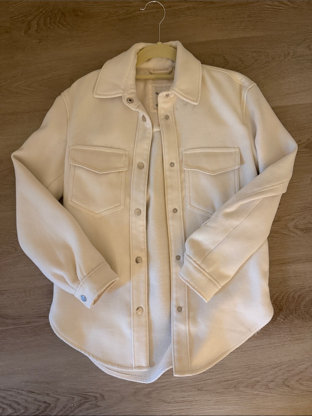 Abercrombie & Fitch Cream Utility Shirt Jacket